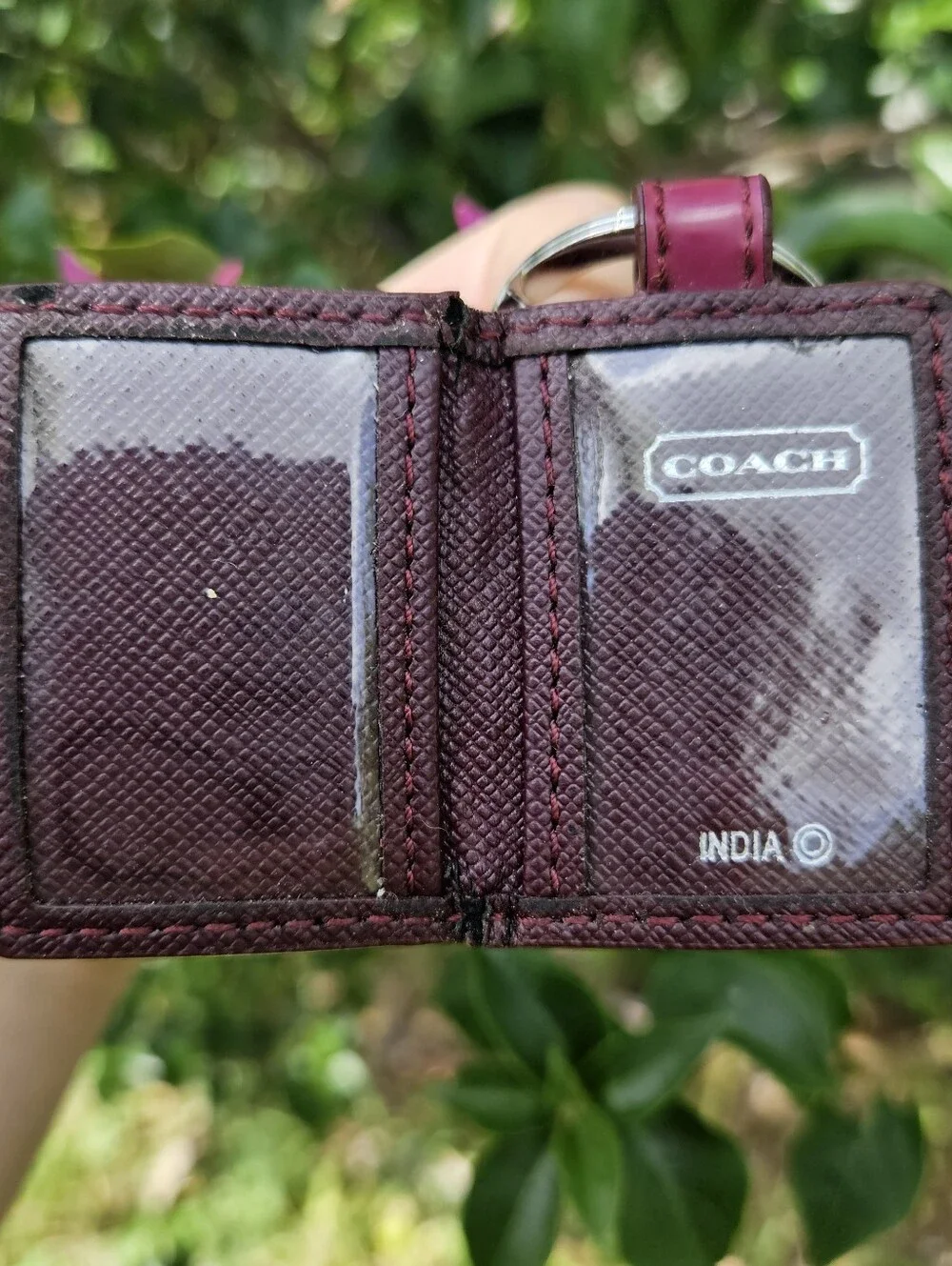 Rare Vintage Coach Purple Patent Signature Photo Book Keychain Turnlock